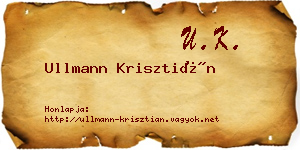 Ullmann Krisztián névjegykártya